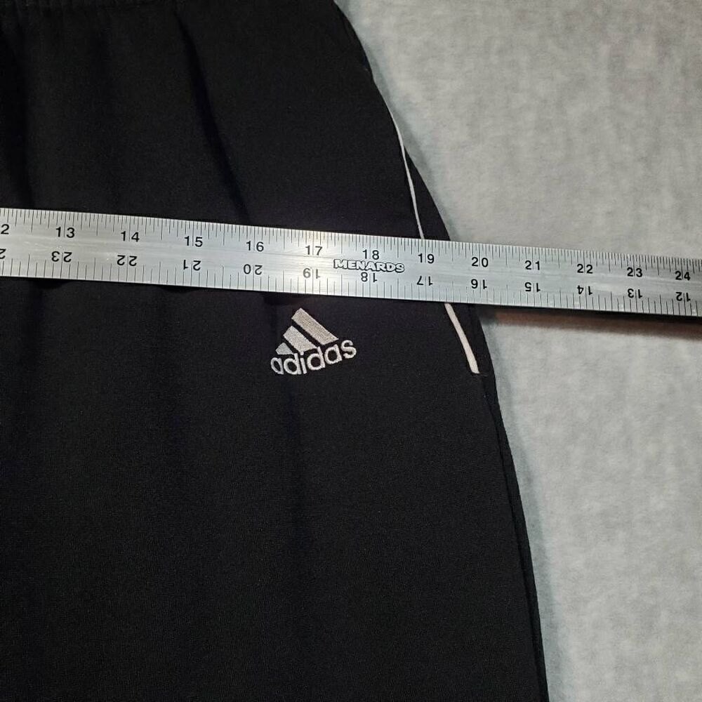Vtg Adidas Pants Men Medium Black Y2K Track Tapered Ankle Zip Sweat Joggers - Picture 3 of 8